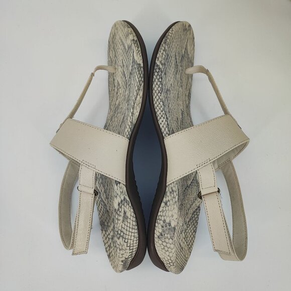 Vionic  Women's Tala T Strap Toe Sandal Cream Leather Sandals Size 11 - Picture 6 of 8